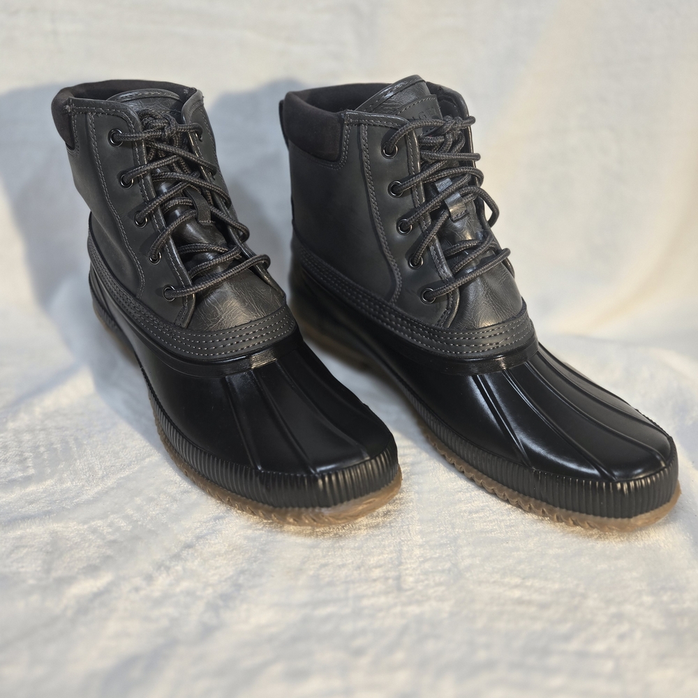 Tommy Hilfiger Black and Brown Men's Rain Boots - Picture 5 of 9